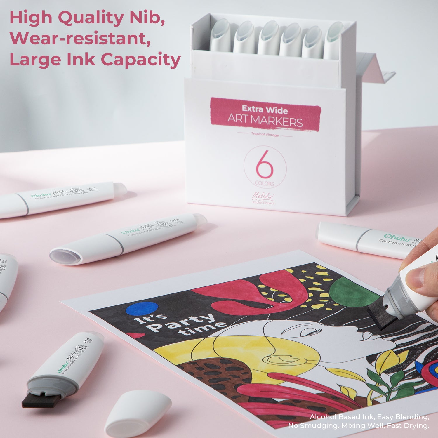 Ohuhu Molokai Four Tones Extra-wide Tip Alcohol Art Markers - Image 22