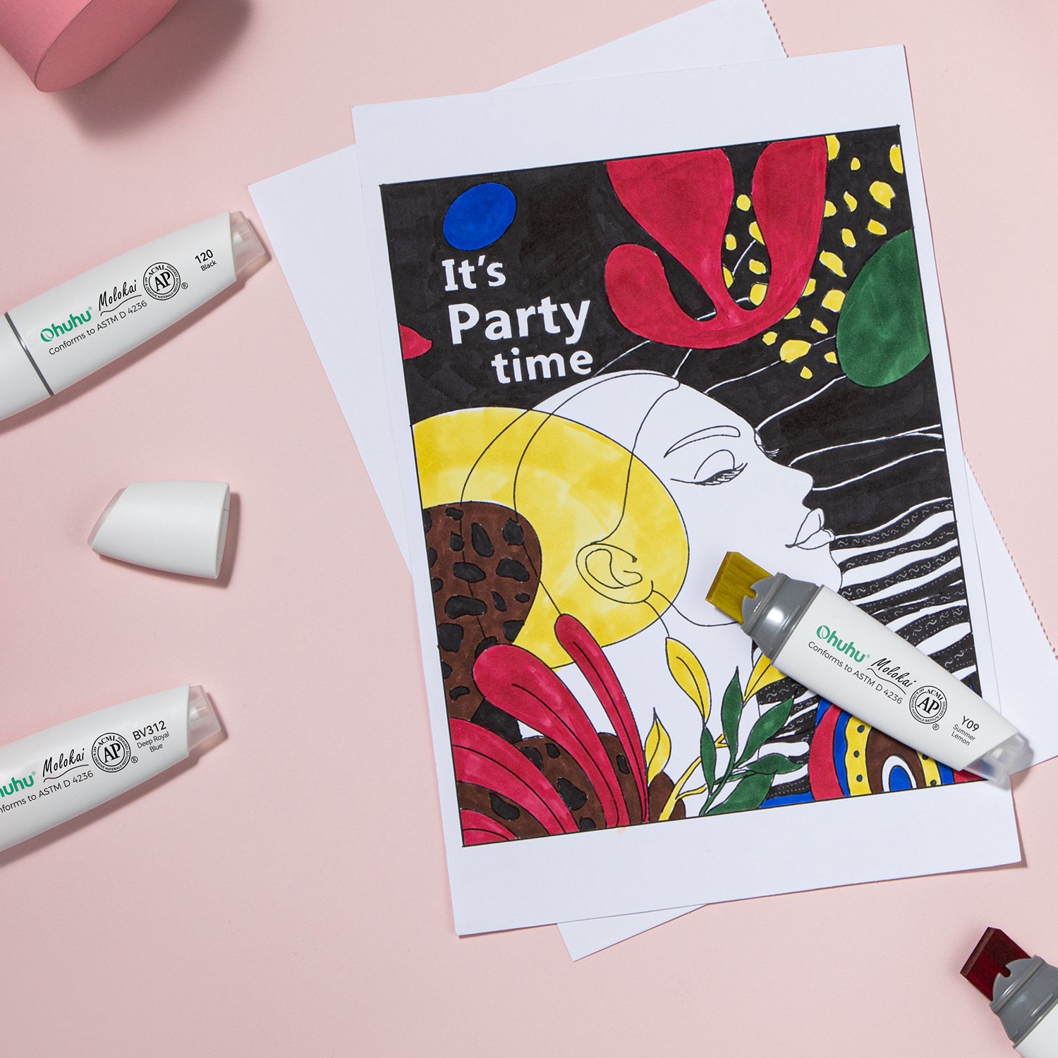 Ohuhu Molokai Four Tones Extra-wide Tip Alcohol Art Markers - Image 24