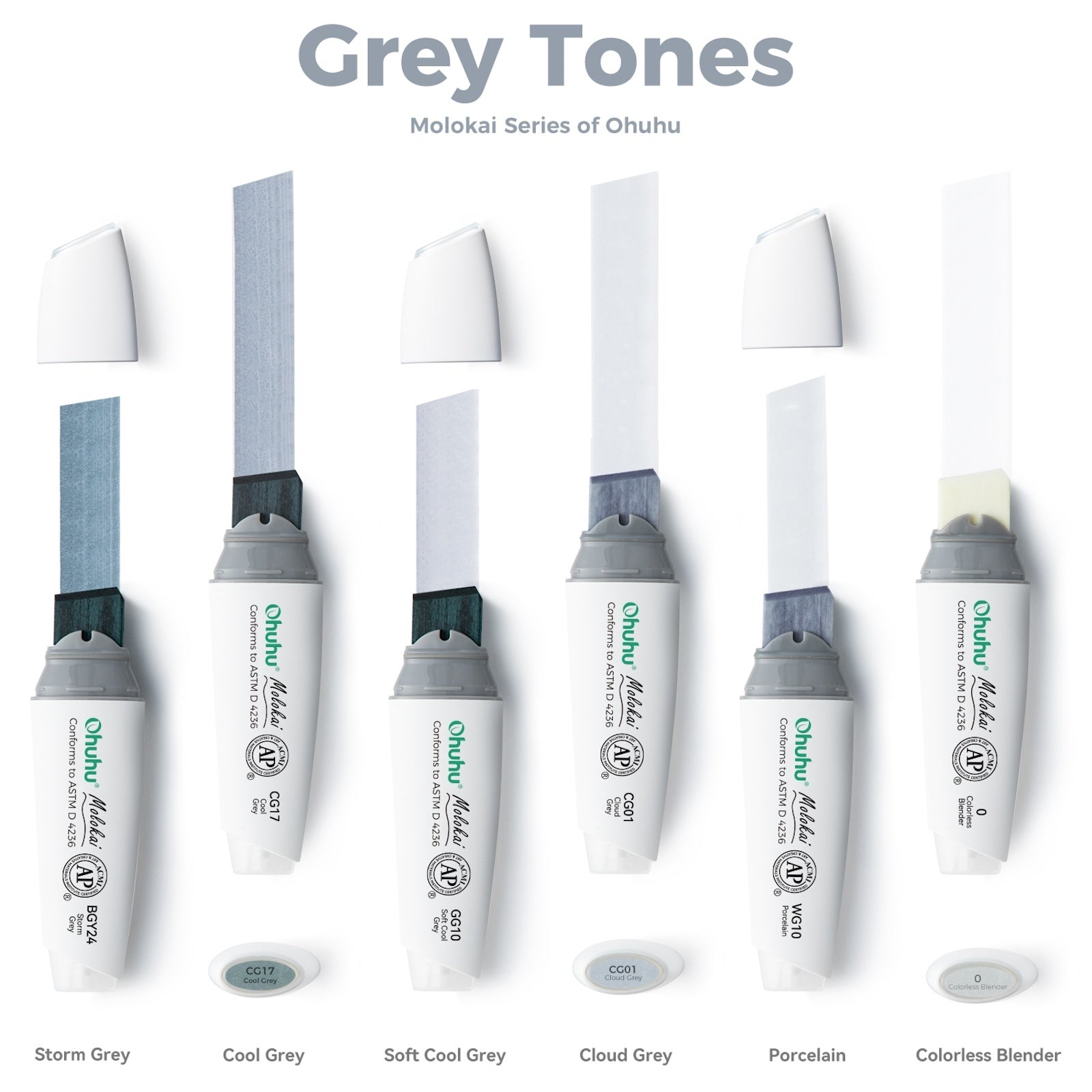 Ohuhu Molokai Four Tones Extra-wide Tip Alcohol Art Markers - Image 8