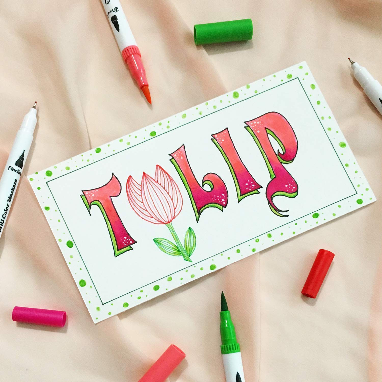 Ohuhu Maui 36 Colors Dual Tips Water Based Art Markers. Brush & Fineliner - Image 3
