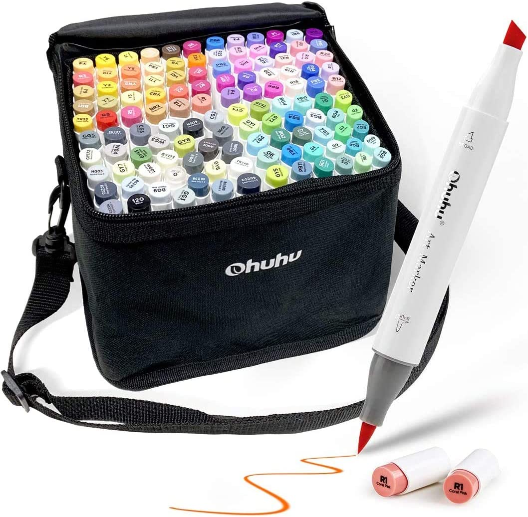 Ohuhu Honolulu 120 Colors Dual Tips Alcohol Art Markers (New Color Codes) - Image 6