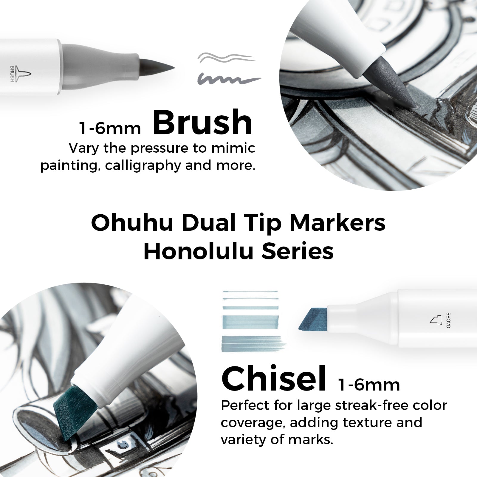 Ohuhu Honolulu Brush Markers - Small Set - Image 23