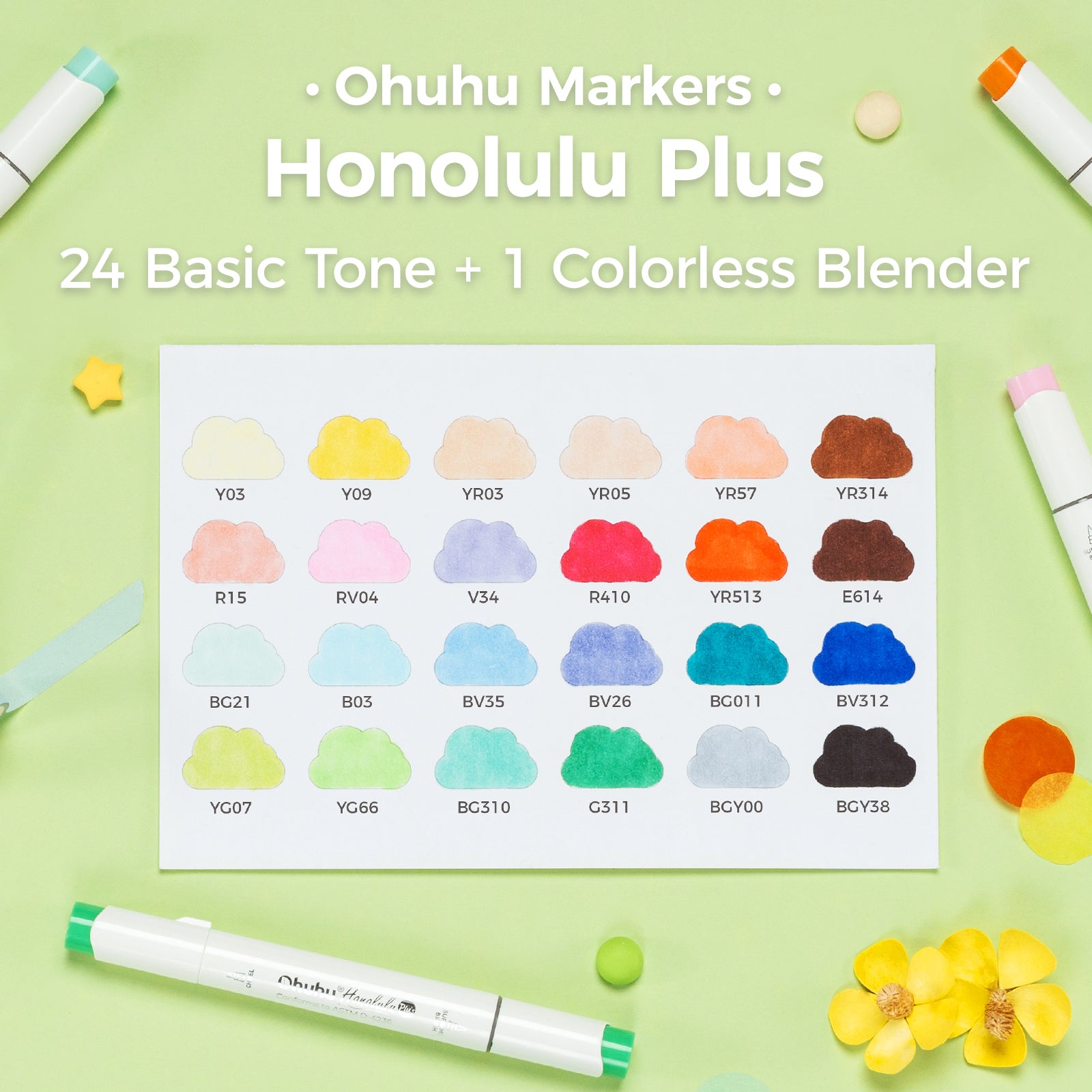 Ohuhu Honolulu Plus Series Supreme Rubber Brush Tip Markers - Image 10
