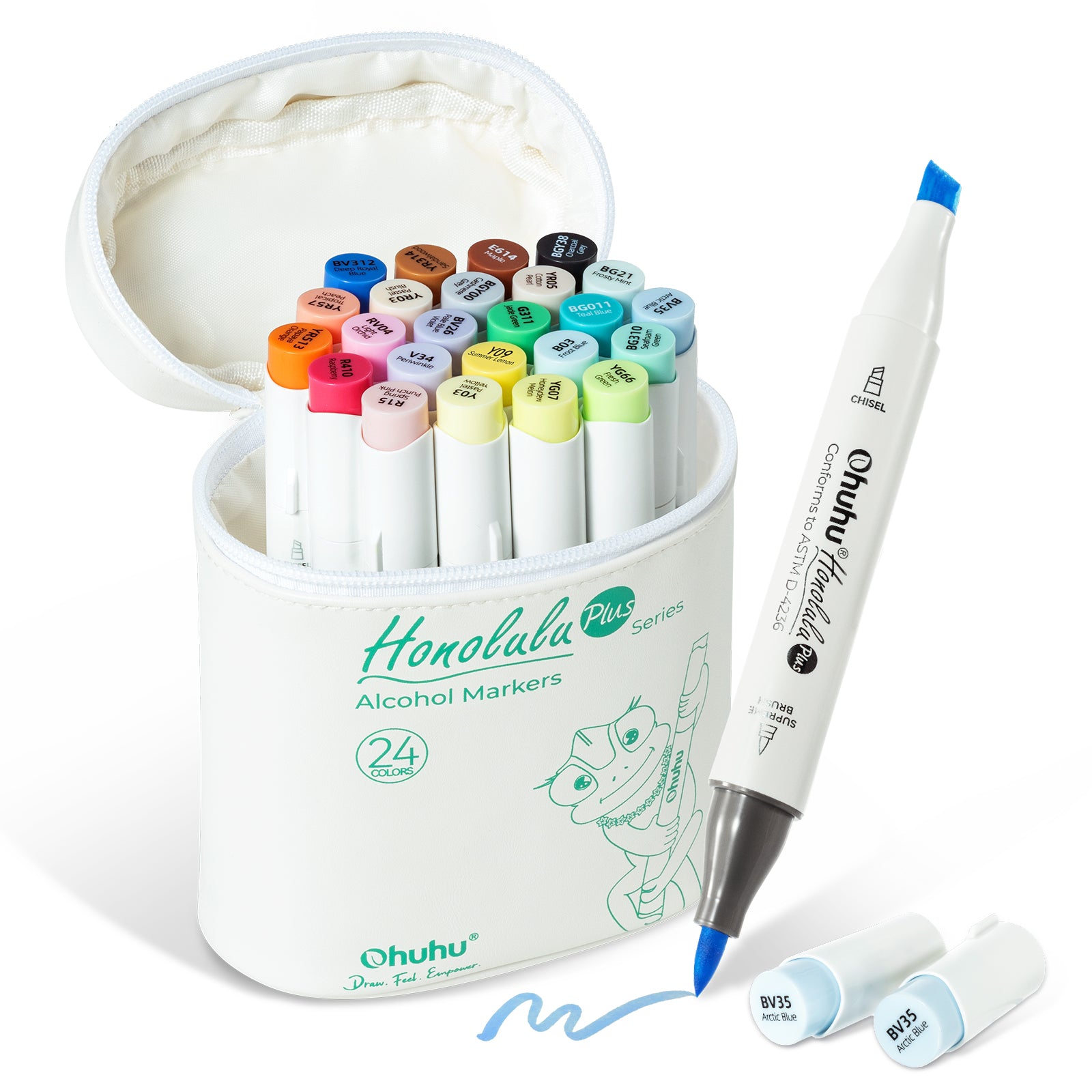 Ohuhu Honolulu Plus Series Supreme Rubber Brush Tip Markers - Image 2