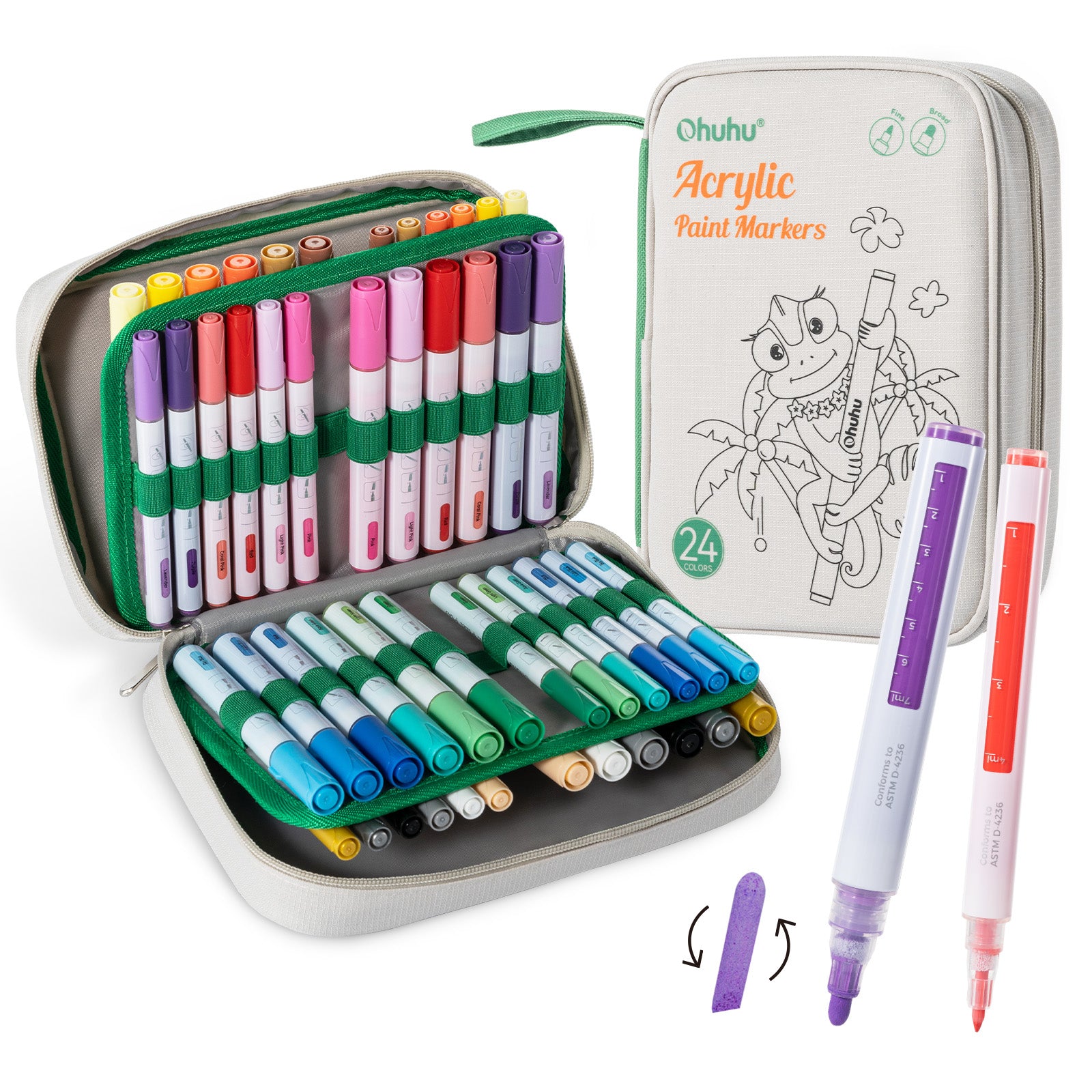 Ohuhu Acrylic Markers 24 Colors 48 Pack - Image 2