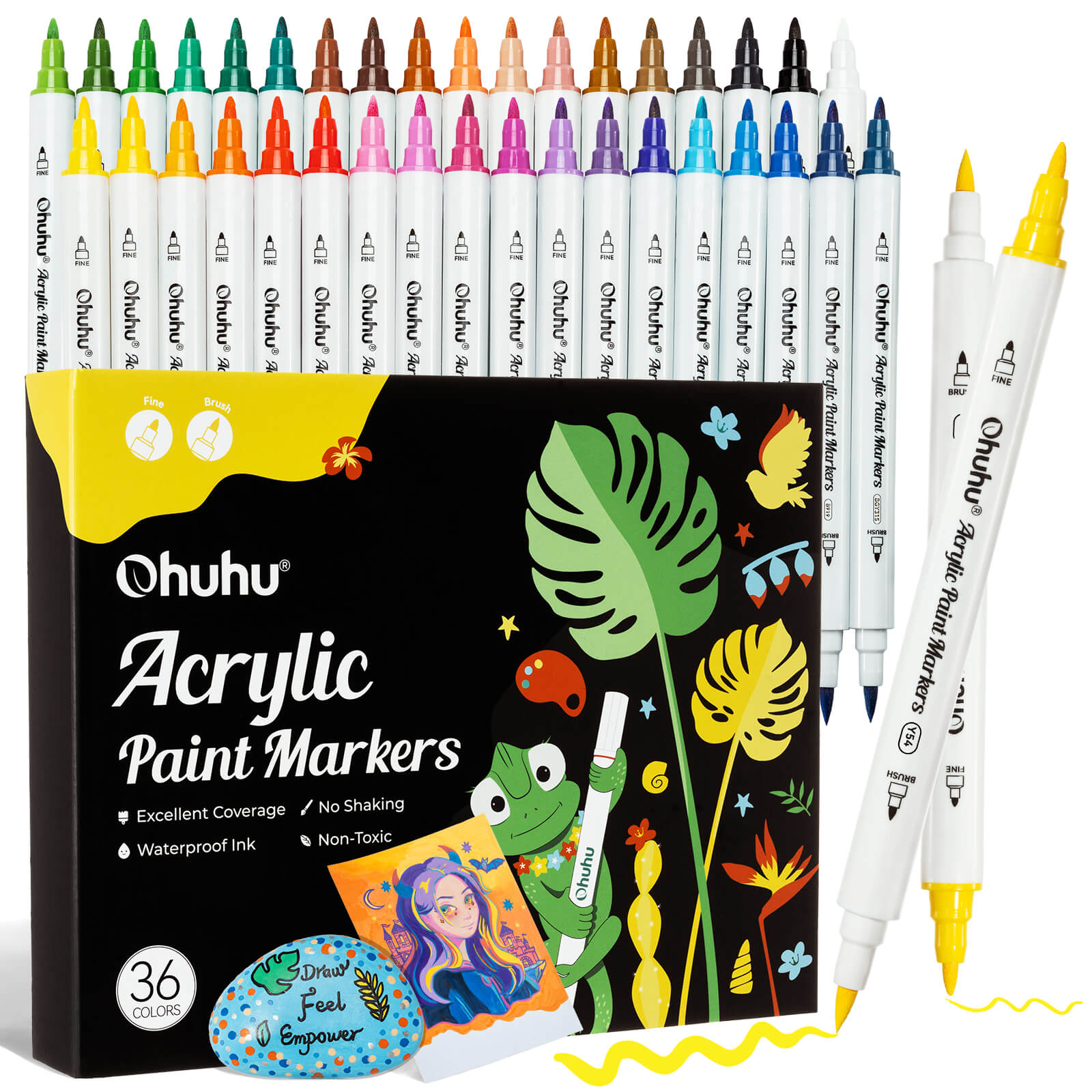 Ohuhu Acrylic Paint Markers Cotton-core 36 Colors - Akaka - Image 3
