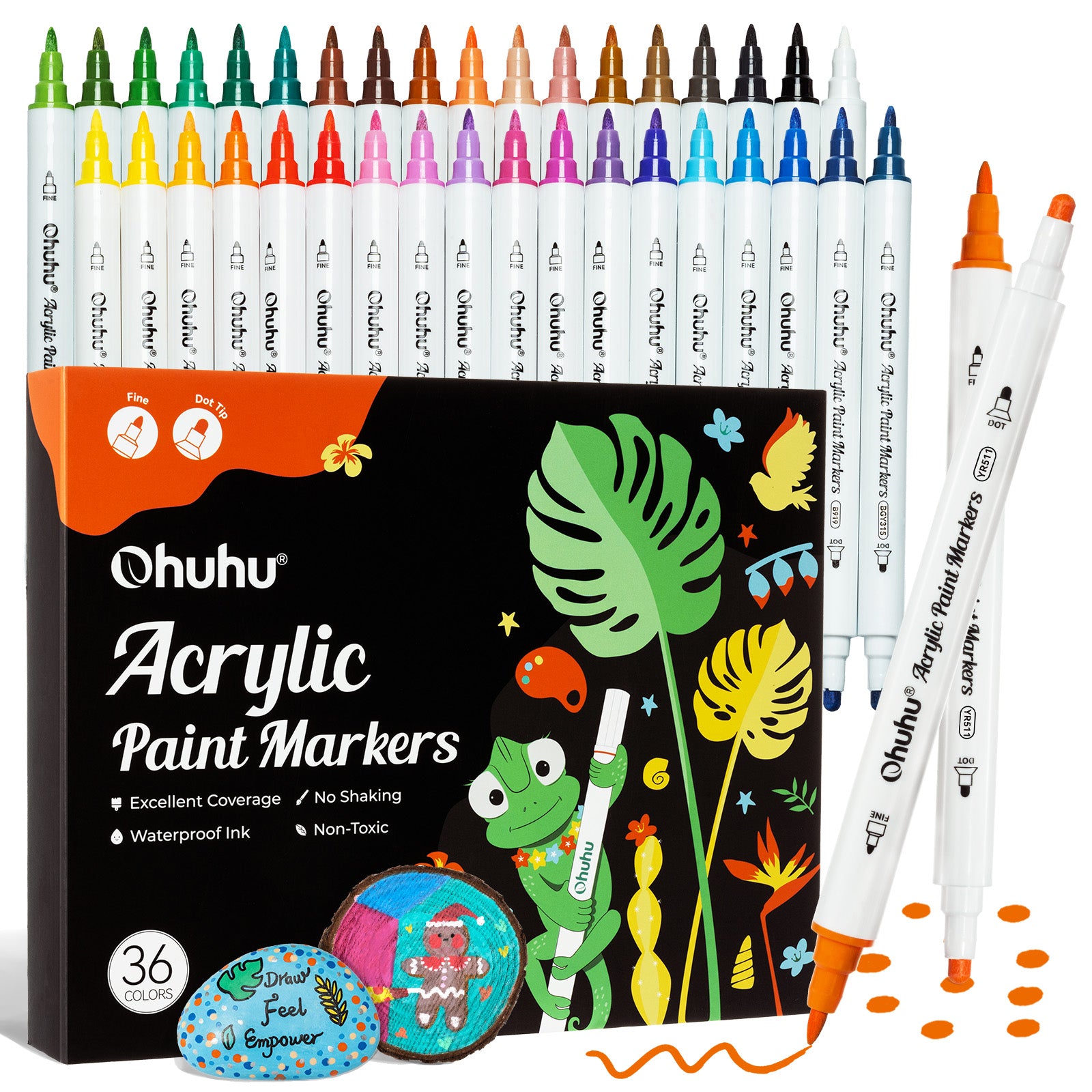 Ohuhu Acrylic Paint Markers Cotton-core 36 Colors - Akaka - Image 5