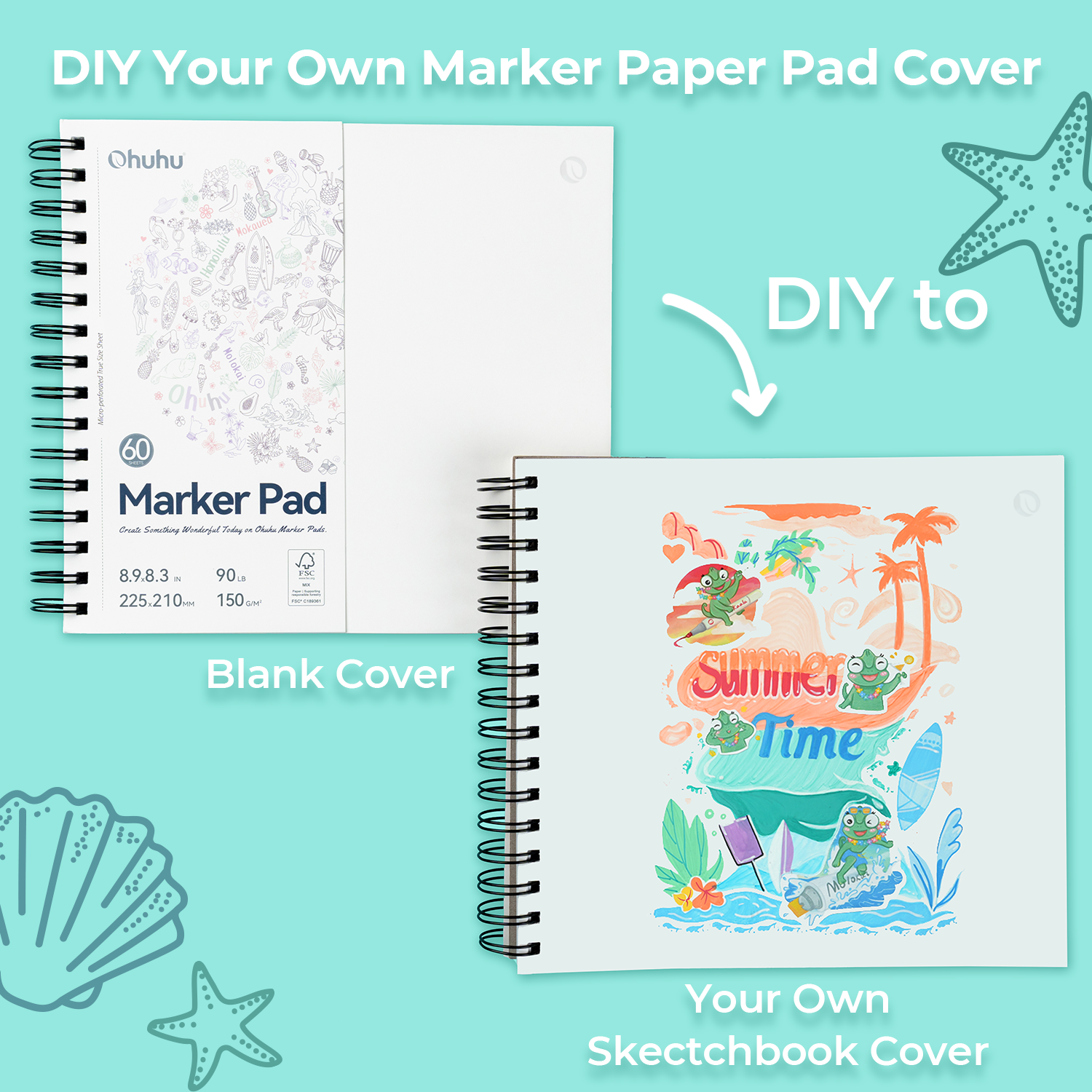 Ohuhu Bleedproof Double-Sided Marker Pad. Spiral-Bound - Image 29