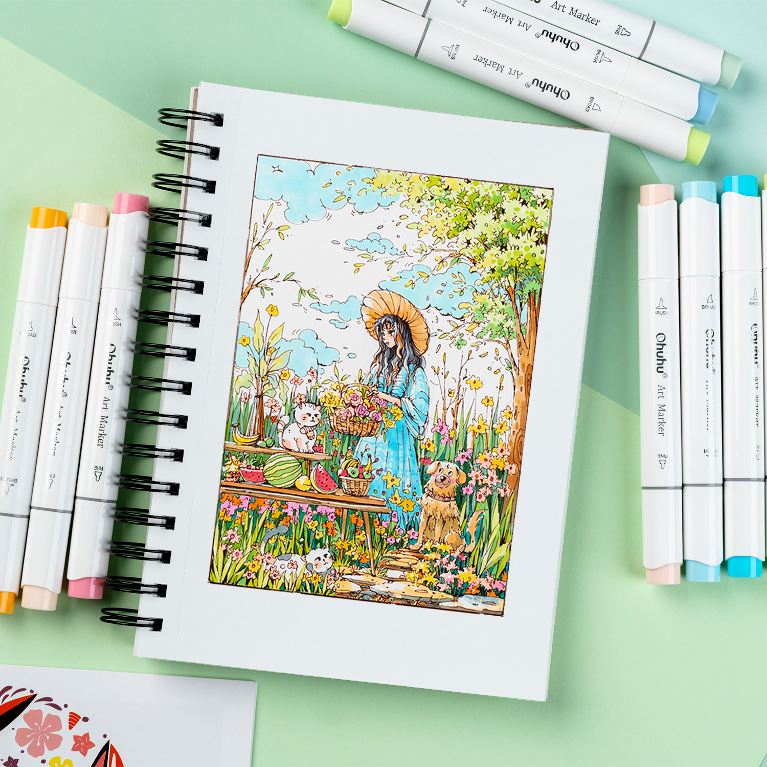 Ohuhu Bleedproof Double-Sided Marker Pad. Spiral-Bound - Image 24