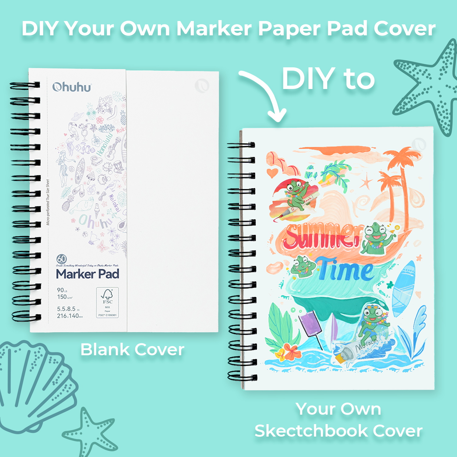 Ohuhu Bleedproof Double-Sided Marker Pad. Spiral-Bound - Image 30