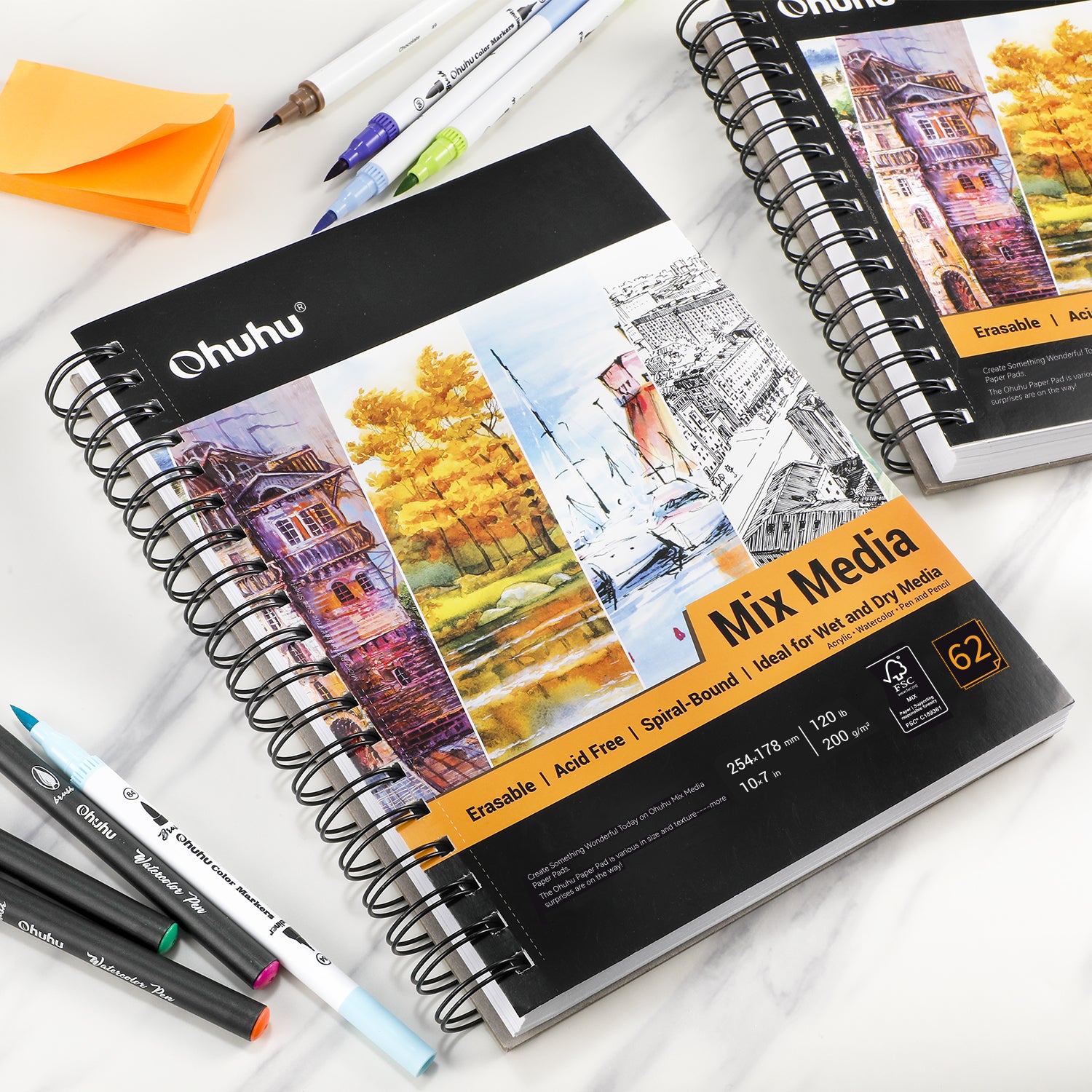 Ohuhu Spiral-Bound Mix Media Pad for Multiple Techniques - Image 14