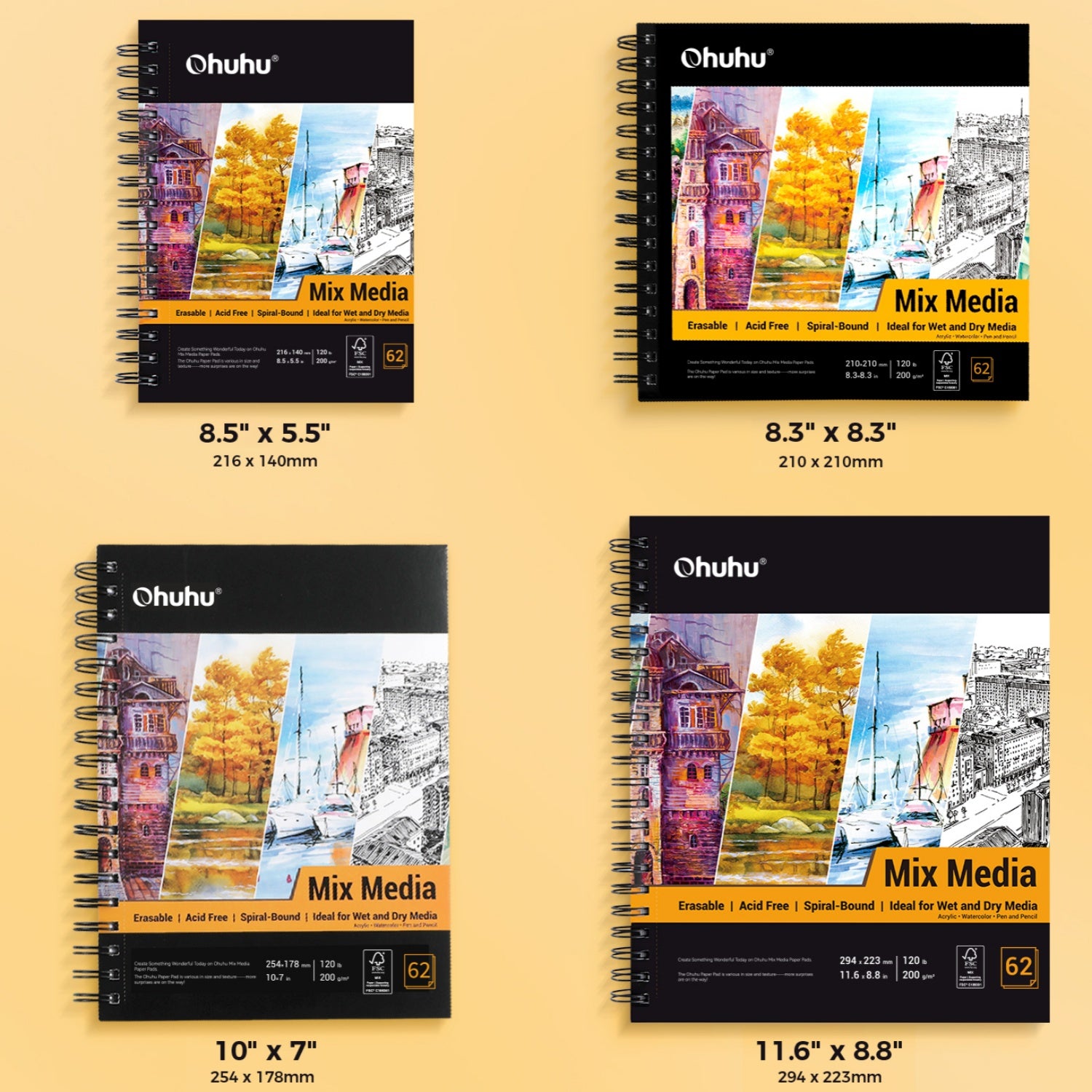 Ohuhu Spiral-Bound Mix Media Pad for Multiple Techniques - Image 19