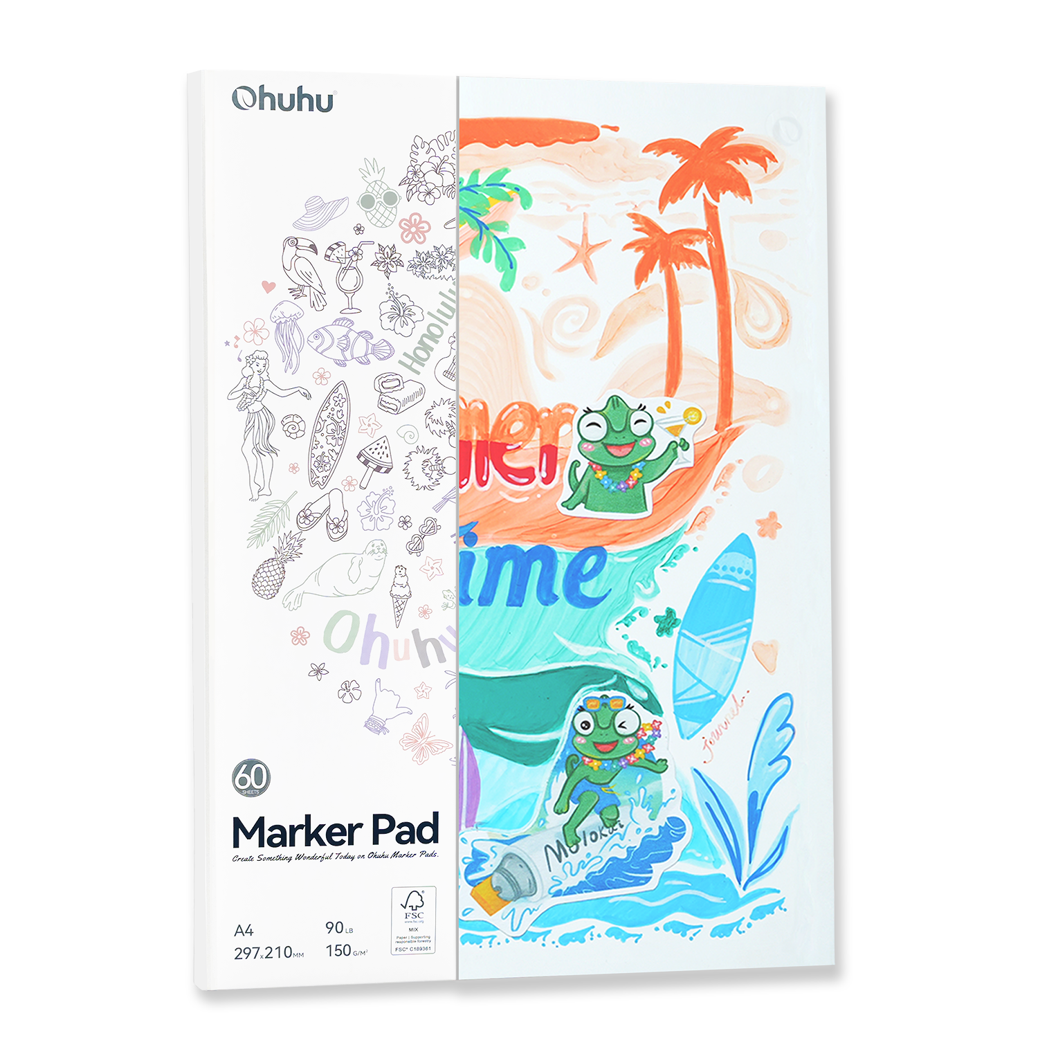 Ohuhu Bleedproof Double-Sided Marker Pad. Glue-Bound - Image 4