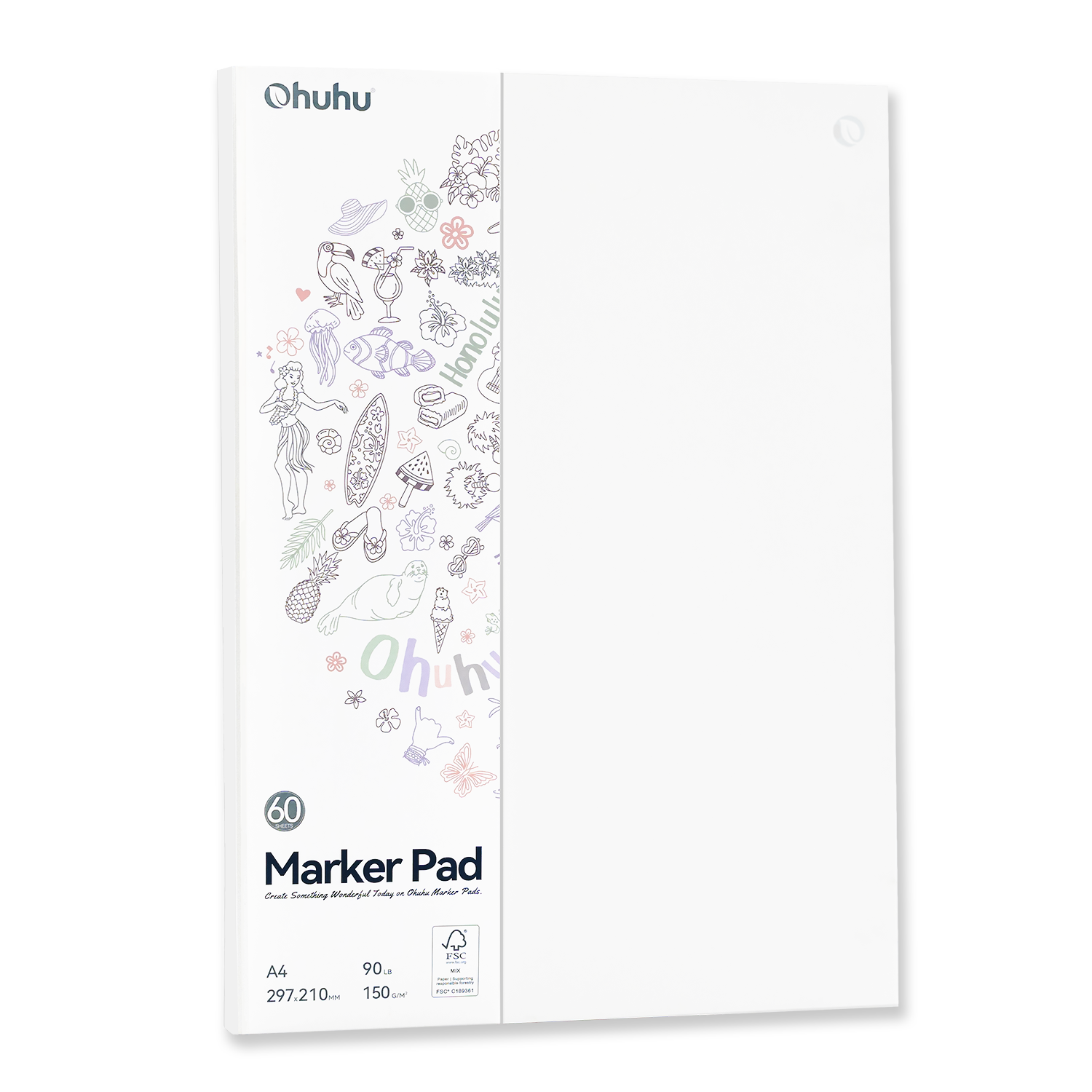 Ohuhu Bleedproof Double-Sided Marker Pad. Glue-Bound - Image 2