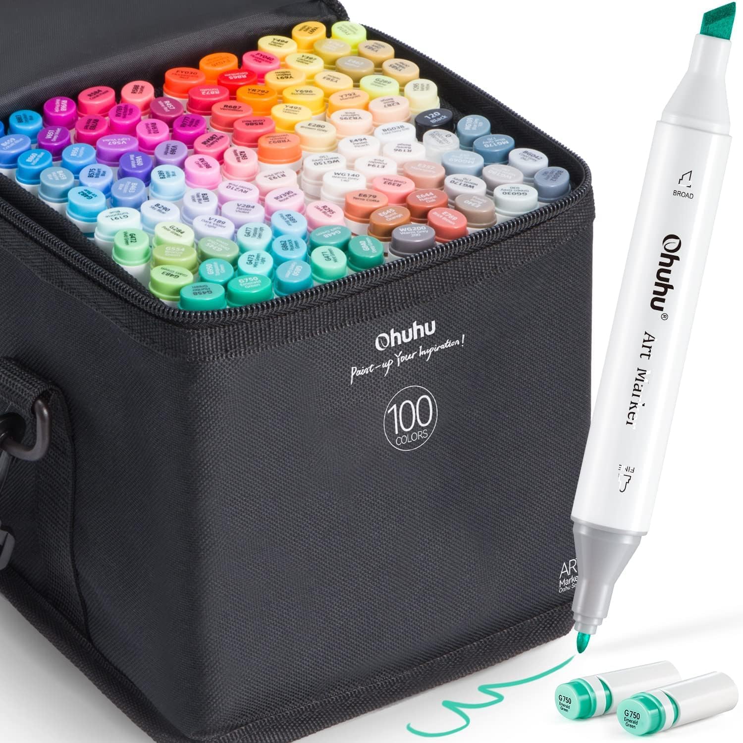 Ohuhu Oahu 100 Colors Dual Tips Alcohol Art Markers. Fine & Chisel - Image 11