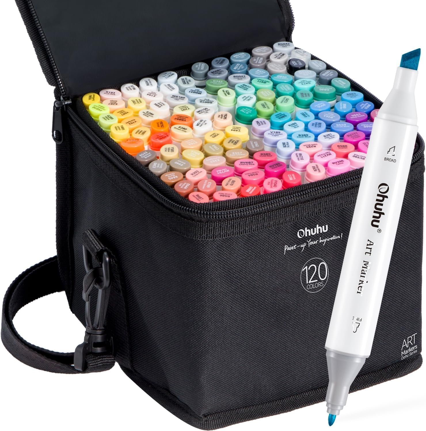Ohuhu Oahu 120 Colors Dual Tips Alcohol Art Markers. Fine & Chisel - Image 11