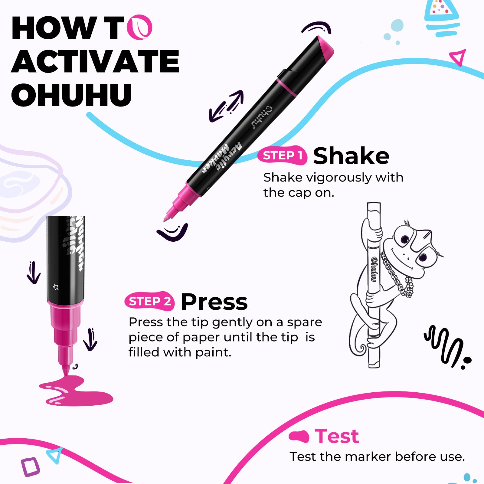 Ohuhu Dual Nib Waterproof Acrylic Pen 30 / 60 / 90 Colors - Kakaako - Image 3